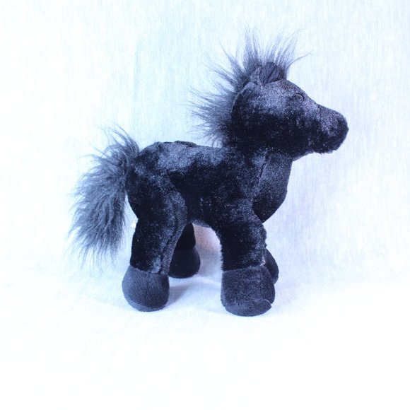 GANZ BLACK STALLION HORSE HM145 Plush‎ Toy 9" Webkinz NO CODE Stuffed Animal - Picture 2 of 6
